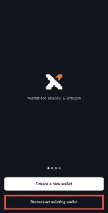 Restore an existing wallet